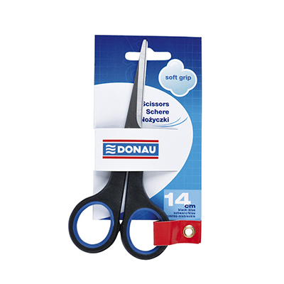 Ножиці 14см 7932301PL-10 чорно-сині (12) (DONAU)